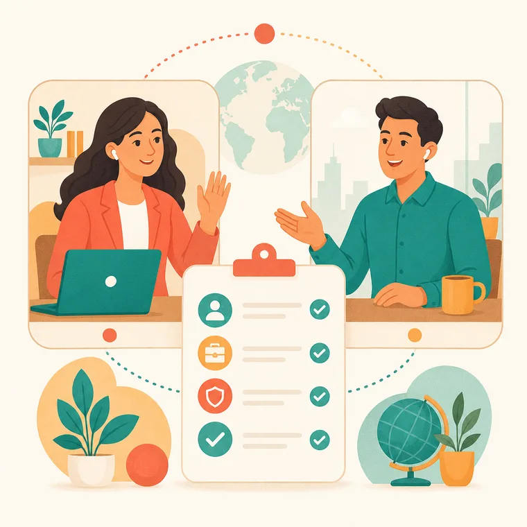 Entrevistas e onboarding entre países